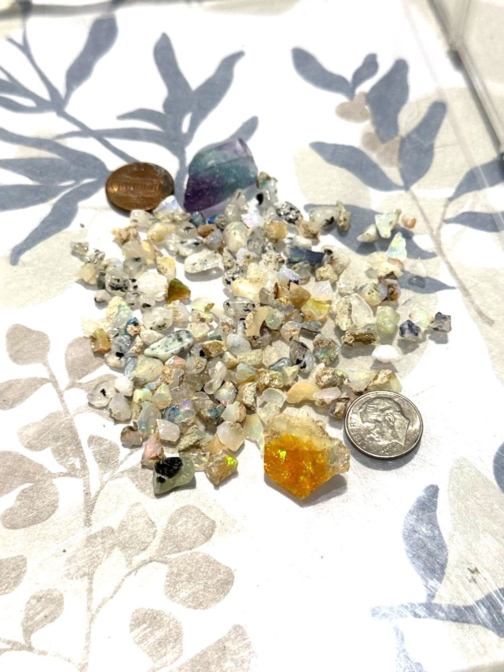 Natural Opal Chip Mix - White and Multicolor Opal and other types of Gravel